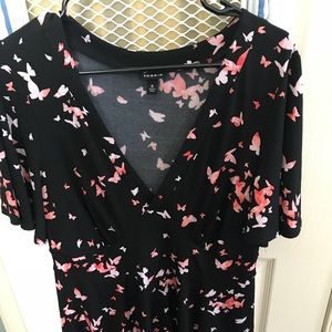 Torrid Black with pink butterfly dress